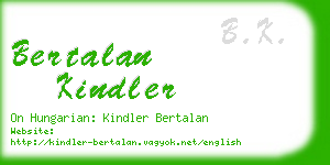 bertalan kindler business card